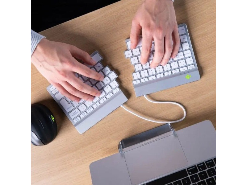Клавиатура с мишка R-Go RGOSBESWLWH Бял испански QWERTY