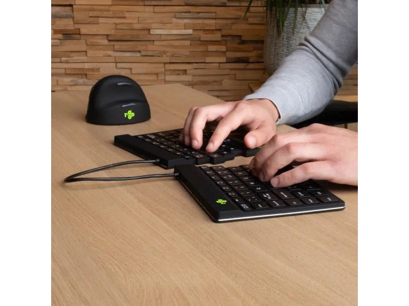 Клавиатура с мишка R-Go RGOSBESWLBL Черен испански QWERTY