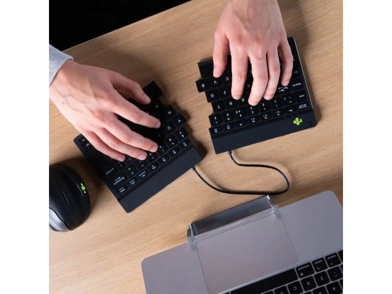Клавиатура с мишка R-Go RGOSBESWLBL Черен испански QWERTY
