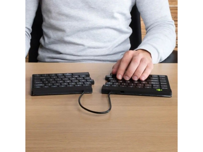 Клавиатура с мишка R-Go RGOSBESWLBL Черен испански QWERTY
