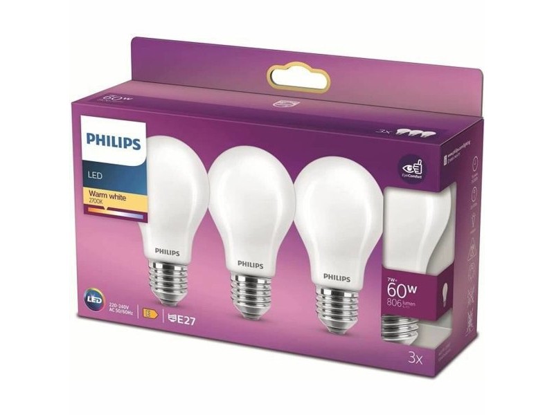 LED лампа Philips Bombilla E 7 W 60 W 806 lm (2700k) LED лампа Philips Bombilla E 7 W 60 W 806 lm (2700k)