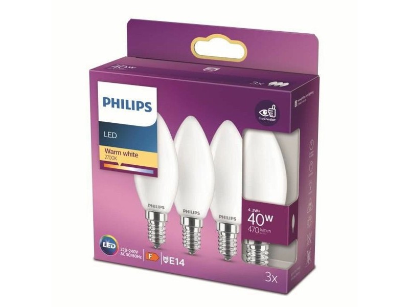 LED крушка Philips 8719514272170 40 W F E14 (2700 K) (3 броя)