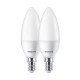 Крушка за лампа тип свещ Philips E 7 W E14 806 lm Ø 3,8 x 11,4 cm 2 броя (4000 K) Крушка за лампа тип свещ Philips E 7 W E14 806 lm Ø 3,8 x 11,4 cm 2 броя (4000 K)