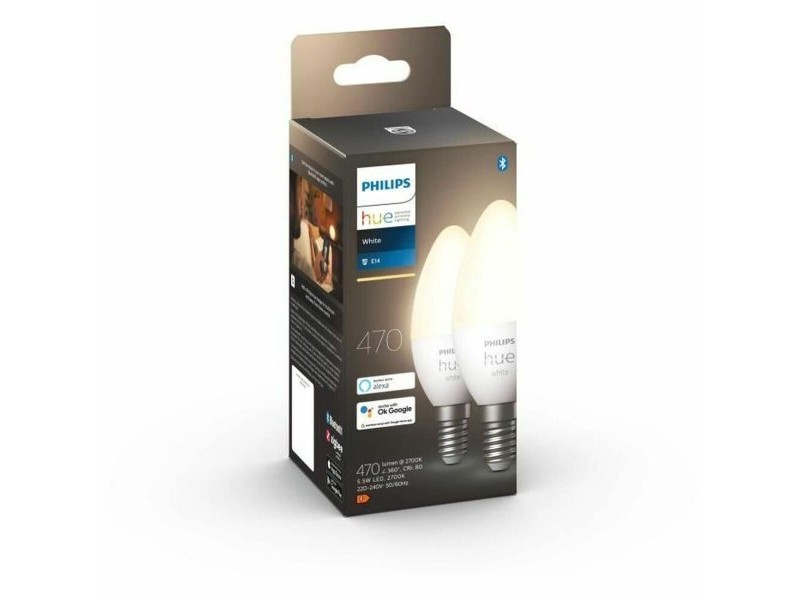 LED крушка Philips 8719514320628 Бял F E14 E27 470 lm (2 броя)