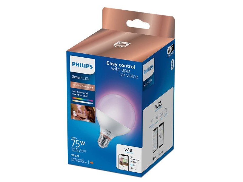 LED крушка Philips Wiz G95 Smart Full Colors F 11 W E27 1055 lm (2200K) (6500 K)