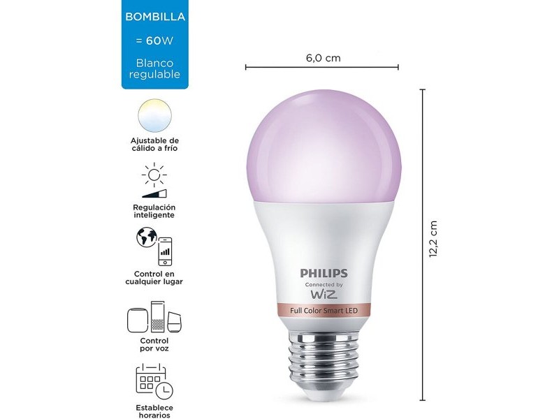 Смарт Крушка Philips Wiz Full Colors F 8,5 W E27 806 lm (2200-6500 K)