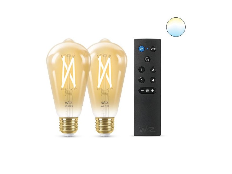 Смарт Крушка Wiz ST64 E27 50 W Многоцветен Златен 7 W 640 lm (2 броя)