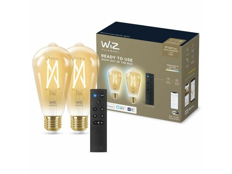 Смарт Крушка Wiz ST64 E27 50 W Многоцветен Златен 7 W 640 lm (2 броя)