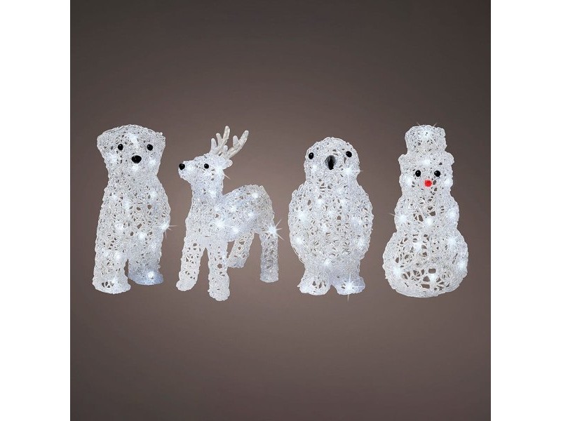 Декоративна Фигура за Градина Lumineo 491031 Животни 17 x 12 x 23 cm Коледа