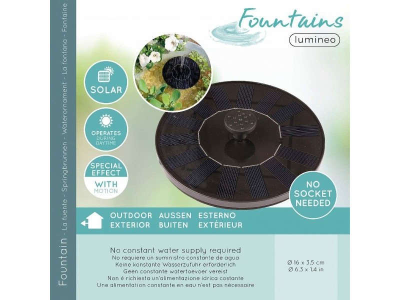 Градински фонтан Lumineo fountains 893017 Пластмаса 16 x 3,5 cm