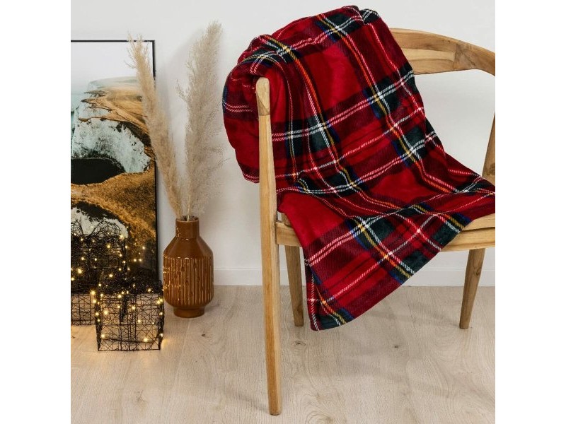 Фланелно Одеяло Home Textiles Червен Шотландски картини 150 x 200 cm Фланелно Одеяло Home Textiles Червен Шотландски картини 150 x 200 cm
