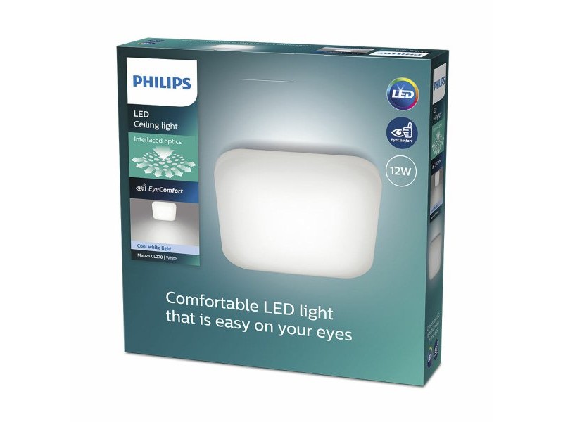LED Таванна Светлина Philips mauve 12 W 26 x 26 x 6,5 cm Бял Метал (4000 K)