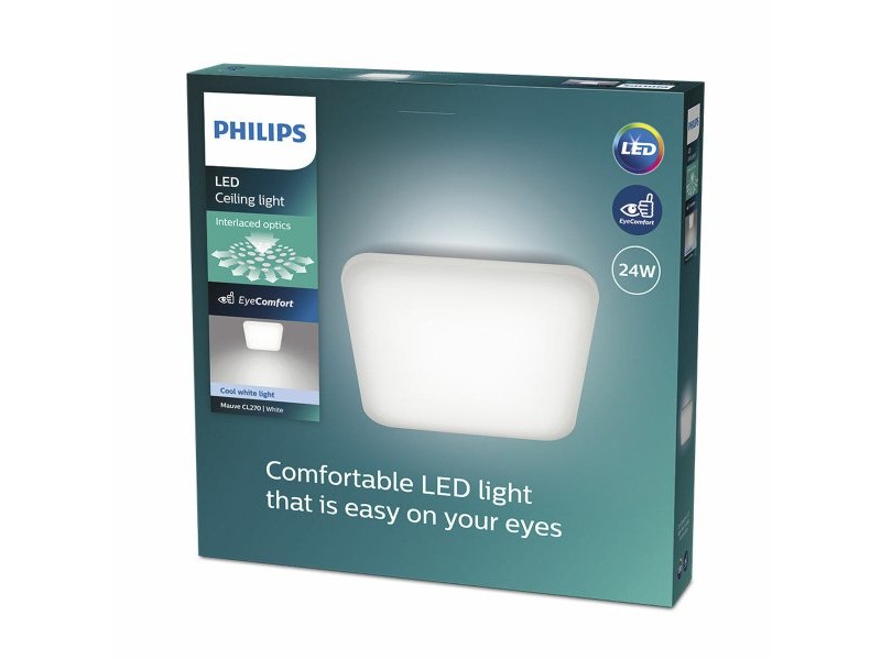 LED Таванна Светлина Philips mauve 24 W 43 x 43 x 7,5 cm Бял Метал (4000 K)