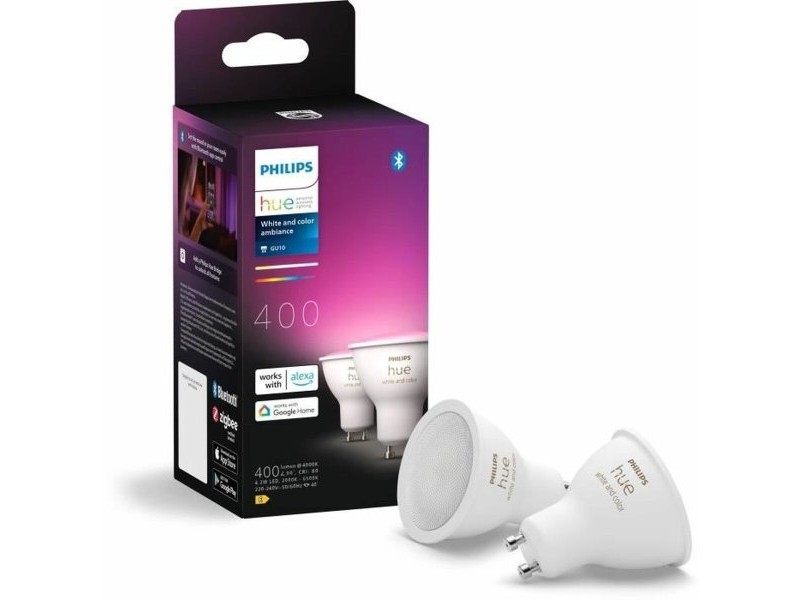 LED крушка Philips Бял E GU10 400 lm 2 броя (6500 K)