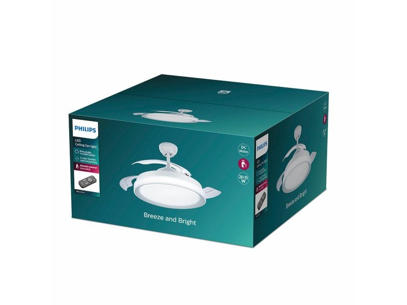 Вентилатор за таван с осветление Philips Atlas Бял 35 W 28 W 4500 Lm Вентилатор за таван с осветление Philips Atlas Бял 35 W 28 W 4500 Lm