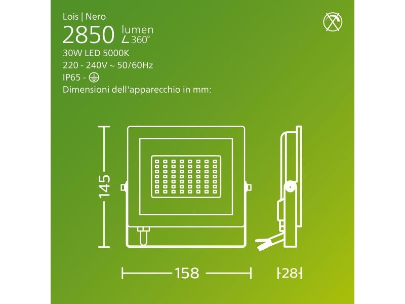 Фокус на Прожектор Philips Черен 30 W F (5000 K)