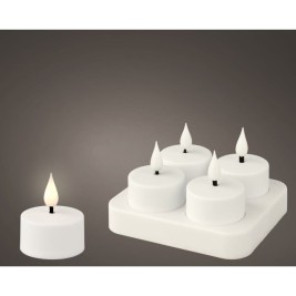 LED Свещ Lumineo 485346 Бял Презареждащ се Вътре (4 броя)