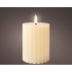 LED Свещ Lumineo Бежов Ø 7,5 x 12,3 cm С облекчение (AAA)