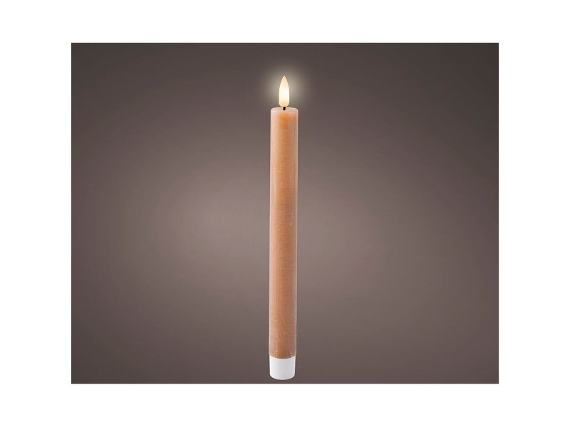 LED Свещ Lumineo Кафяв Ø 2,2 x 24,5 cm Пламък ефект 2 броя
