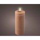 LED Свещ Lumineo Кафяв Ø 7 x 19 cm Пламък ефект (AAA)