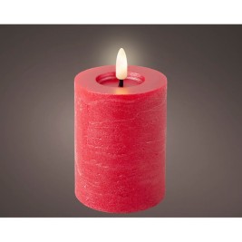 LED Свещ Lumineo Червен Ø 7 x 11,2 cm Рустик (AAA)