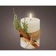 LED Свещ Lumineo Бял Бежов ø 7,5 x 13 cm (AA)