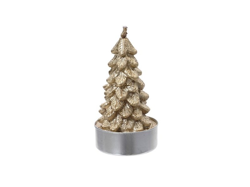 Свещ Lifetime Златен Коледно дърво 9,2 x 9,2 cm