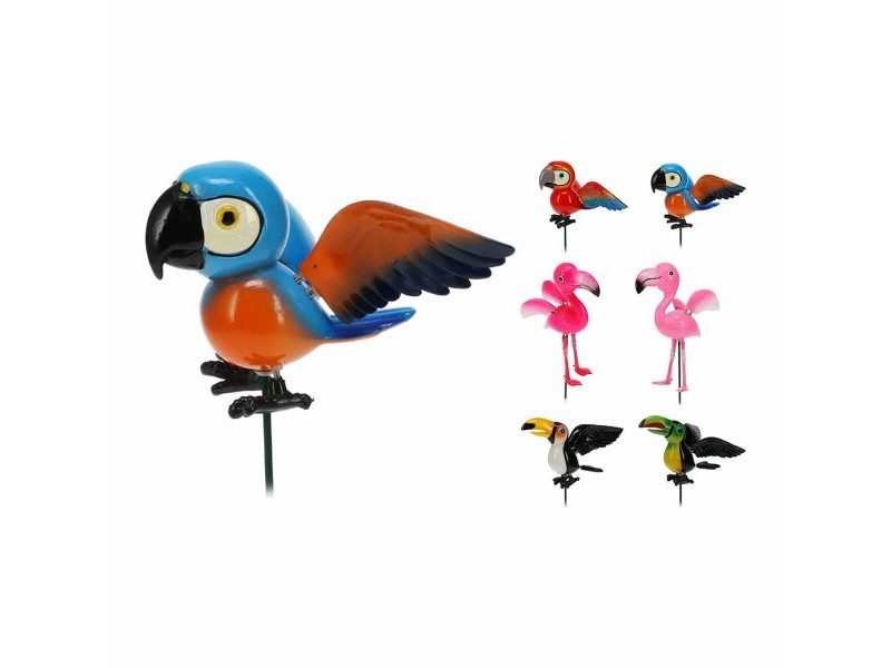 Декоративна Фигура за Градина Progarden Метал Птици 12,5 x 14 x 67 cm Саксия