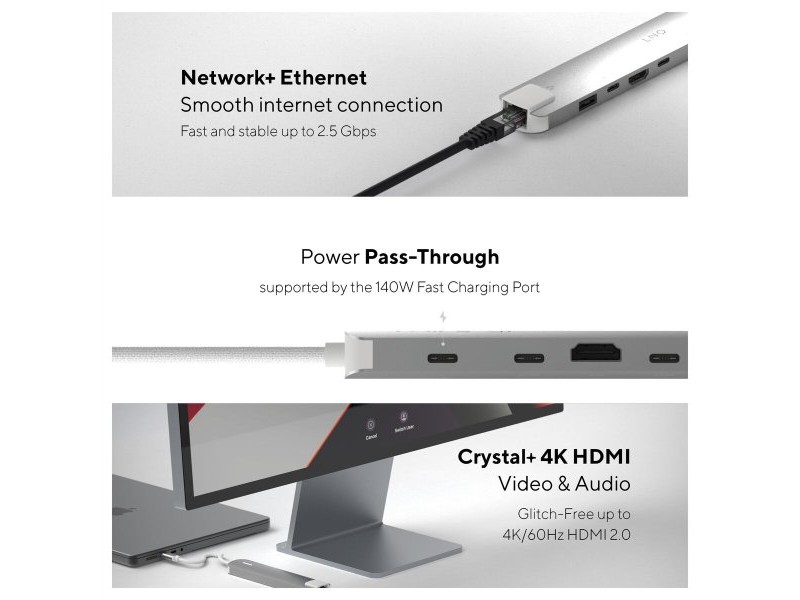 USB извод Linq Byelements LQ49061 Бял Сив
