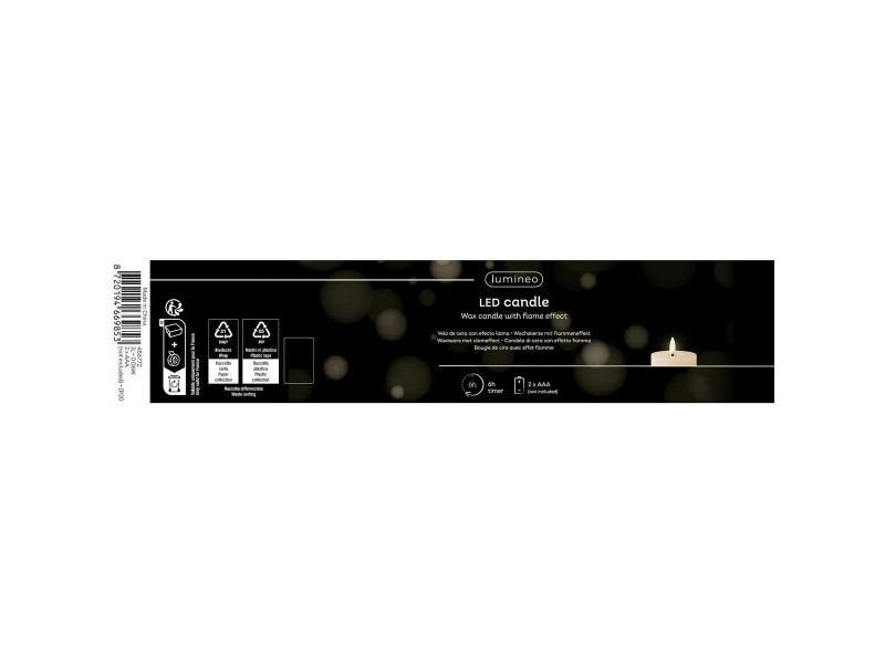 LED Свещ Lumineo Бежов Сметана Ø 7 x 11,2 cm (AAA)