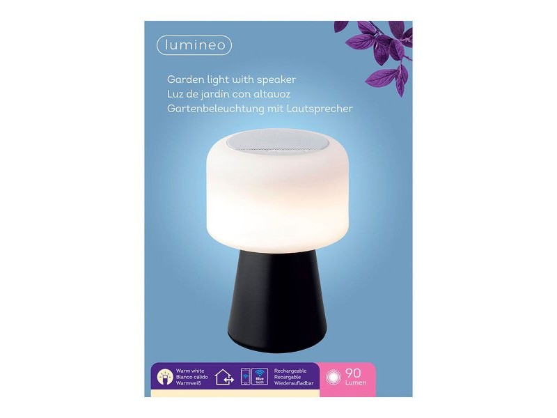 Настолна лампа с LED Lumineo 894415 Черен Презареждащ се