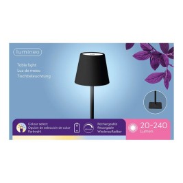 Настолна лампа с LED Lumineo 894376 Черен Метал 17 cm Презареждащ се