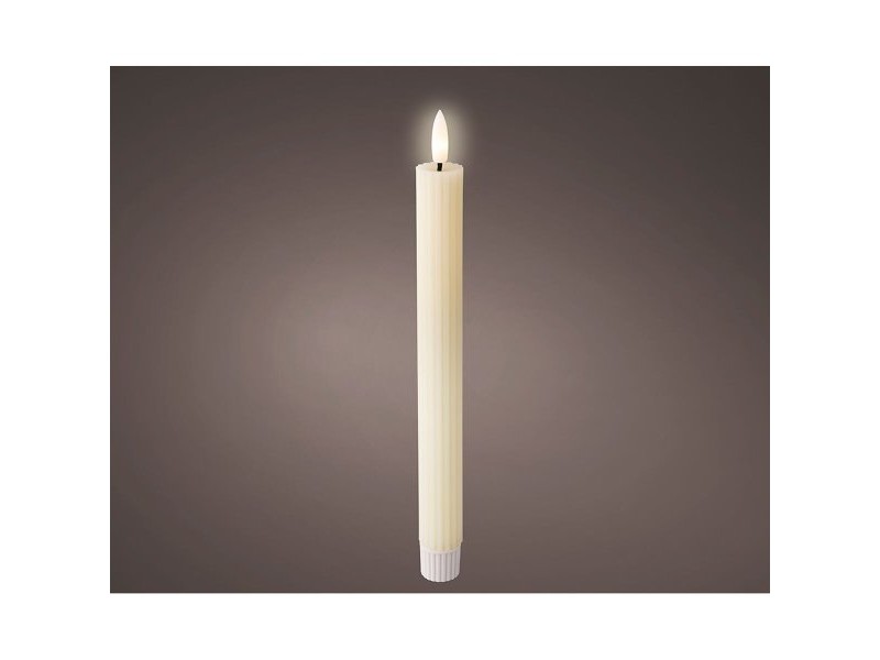LED Свещ Lumineo Бежов Ø 2,2 x 24,5 cm (AAA)