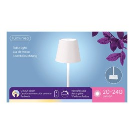 Настолна лампа с LED Lumineo 894378 Бял Метал 37 cm Презареждащ се