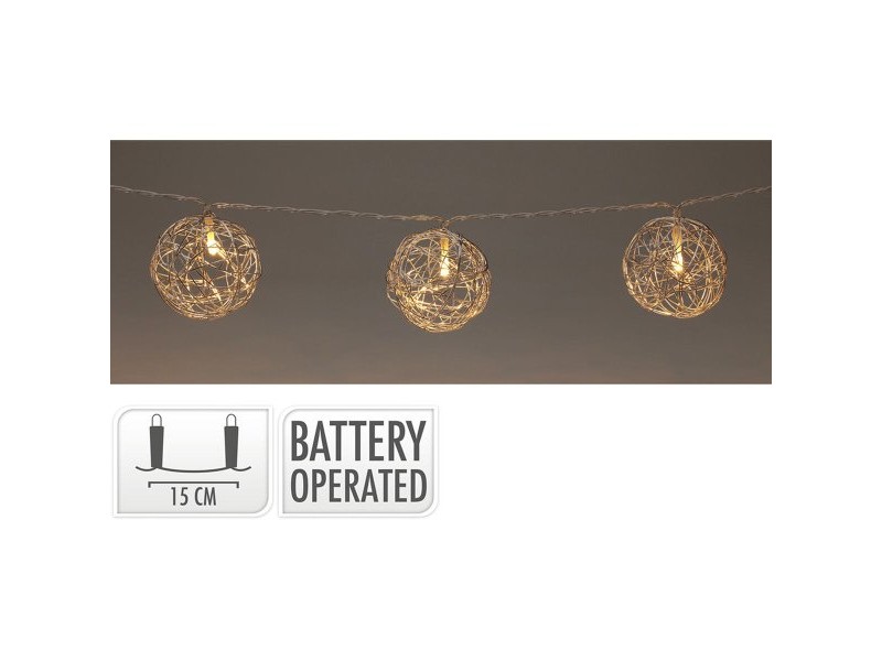 Гирлянда от LED Светлини Lifetime Сребрист Коледни топки