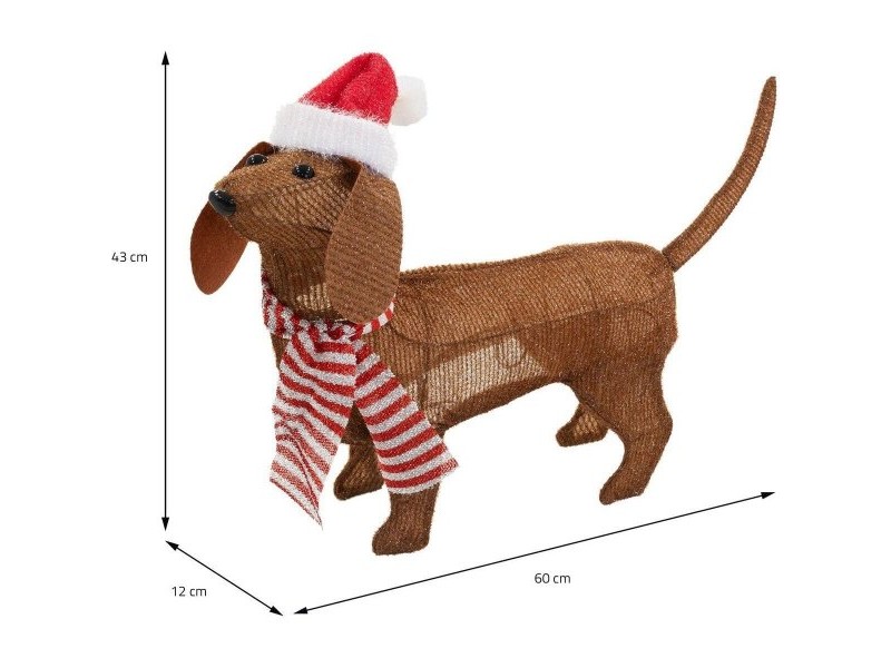 Декоративна фигурка BASIC & CO Кафяв Куче Шапка на Дядо Коледа 70 x 12 x 43 cm