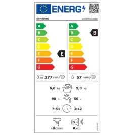 Washer - Dryer Samsung WD90T654DBE 9kg / 6kg 1400 rpm Бял