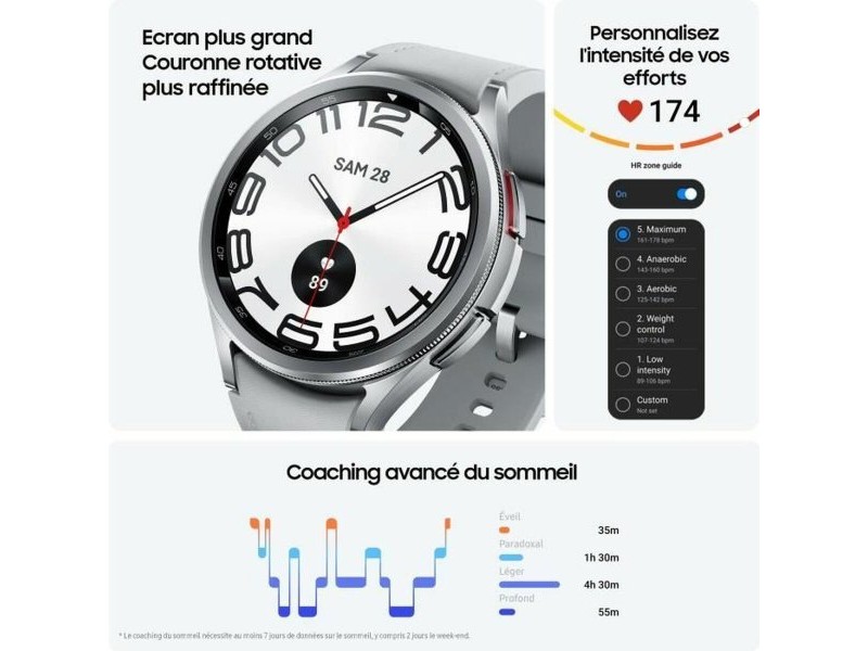 Смарт часовник Samsung Galaxy Watch6 Classic R965 Многоцветен Сребрист