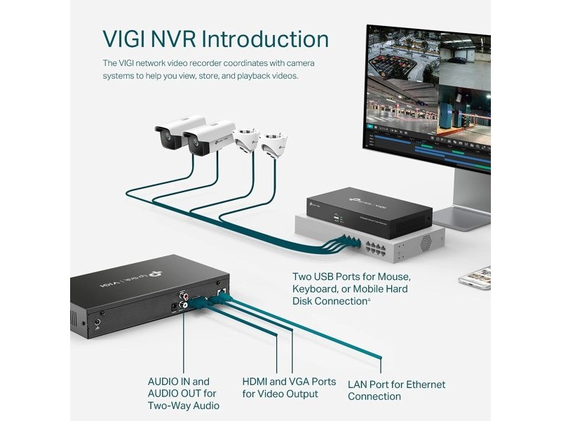 Мрежова записвачка на видео TP-Link VIGI NVR1004H 10 TB