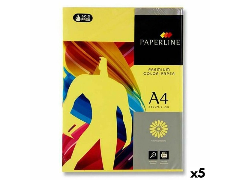 Хартия за Печат Fabrisa Paperline Premium A4 80 g/m² 500 Листи Жълт (5 броя)