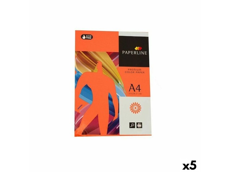 Хартия за Печат Fabrisa Paperline A4 500 Листи Оранжев (5 броя)