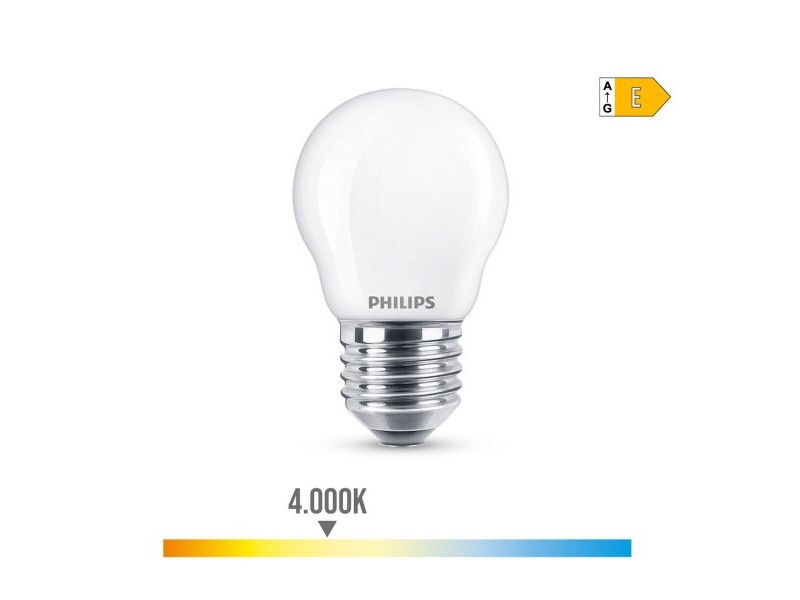 LED крушка Philips Сферичен E 6,5 W E27 806 lm 4,5 x 7,8 cm (4000 K)