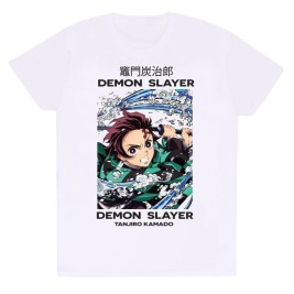 Тениска с къс ръкав Demon Slayer Whirlpool Бял Унисекс