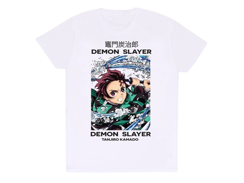 Тениска с къс ръкав Demon Slayer Whirlpool Бял Унисекс