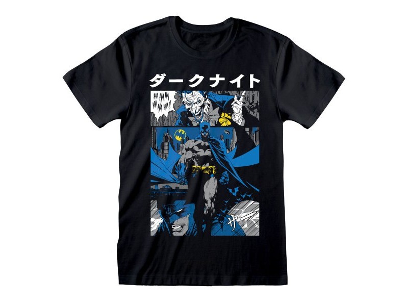 Тениска с къс ръкав Batman Manga Cover Черен Унисекс