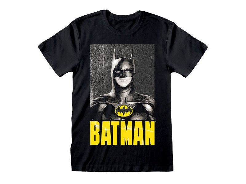 Тениска с къс ръкав Batman Keaton Batman Черен Унисекс