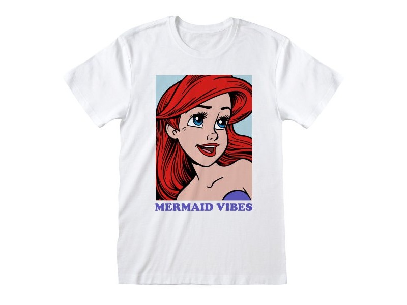 Тениска с къс ръкав The Little Mermaid Mermaid Vibes Бял Унисекс