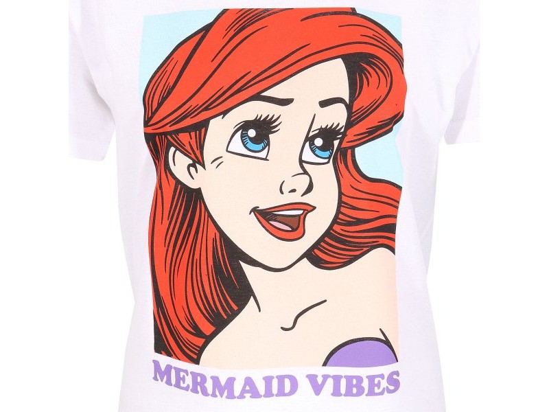 Тениска с къс ръкав The Little Mermaid Mermaid Vibes Бял Унисекс