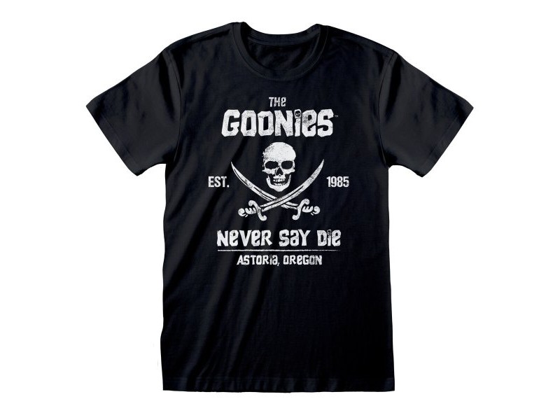 Тениска с къс ръкав The Goonies Never Say Die Черен Унисекс