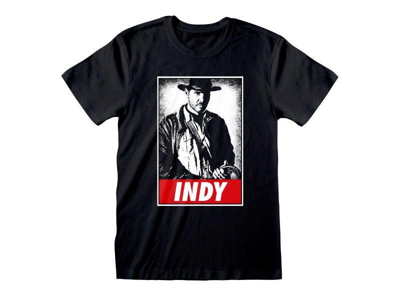 Тениска с къс ръкав Indiana Jones Indy Черен Унисекс